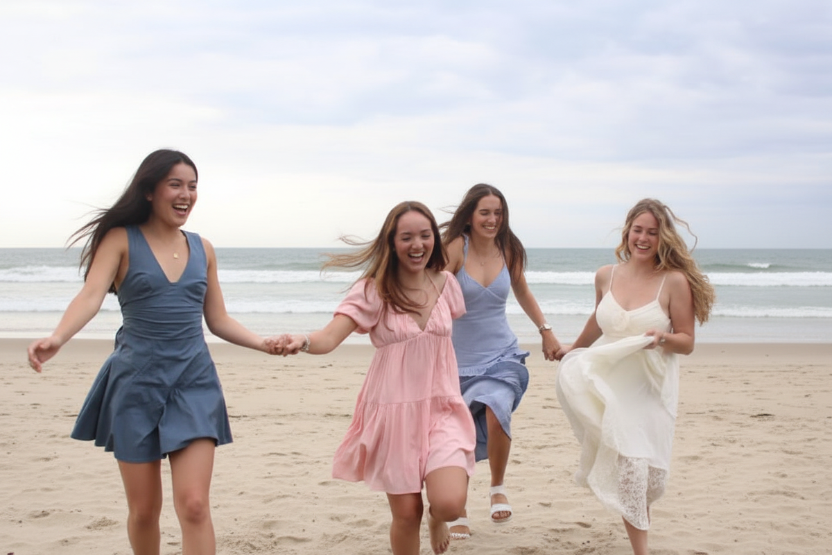 Girls - Beach Background Only